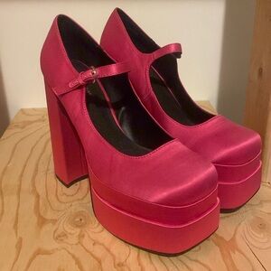 Call it spring hot pink platform heels